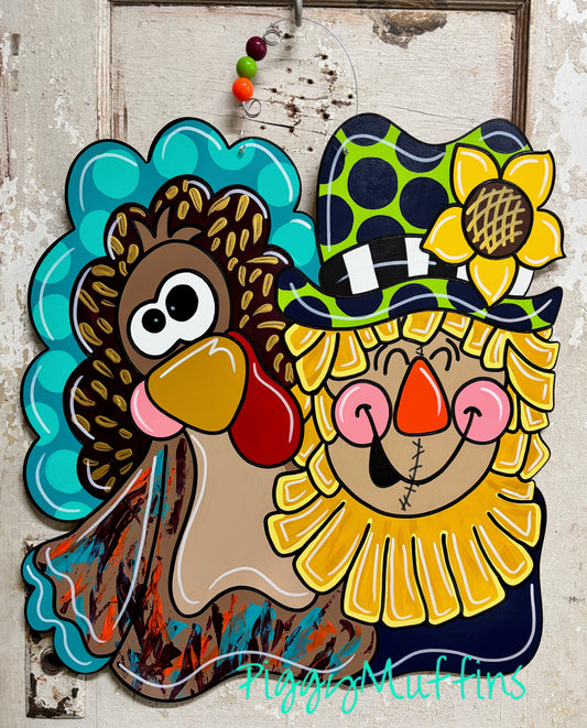 Thanksgiving Turkey Door Hanger: Scarecrow Decor