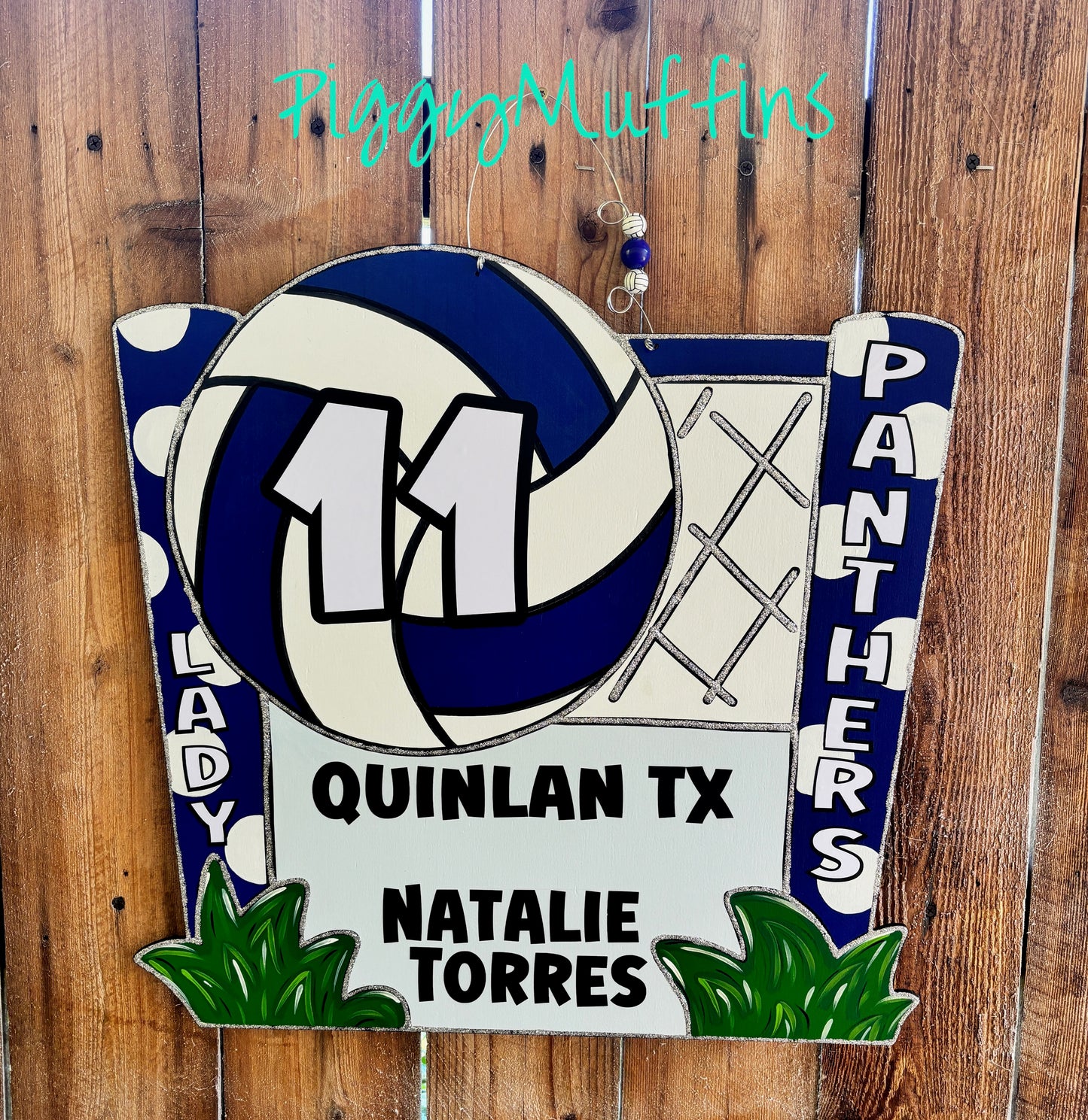 Volleyball Door Hanger - Custom Volleyball Door Hanger - Sports Door Hanger - Volleyball Wreath - Sports Wreath - Door Hanger - PiggyMuffins