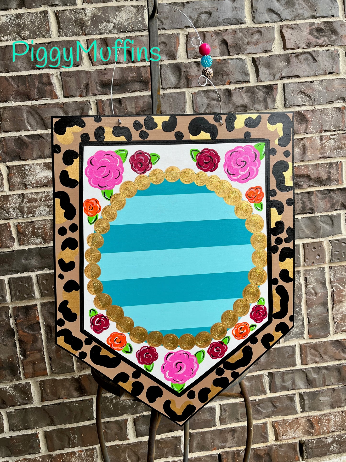 All Occasion Door Hanger - Floral Leopard Cheetah Print Door Hanger - Summer Door Hanger - Teacher Door Hanger - Spring Door Hanger