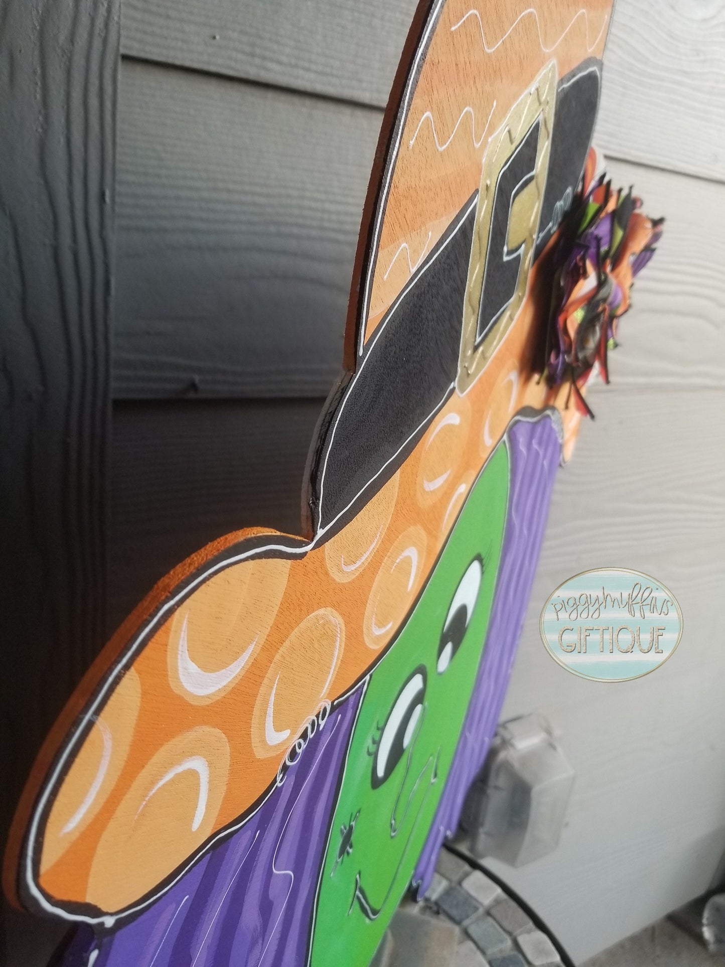 Halloween Door Hanger | Witch Door Hanger | Fall Door Hanger | Cute Whimsical Halloween Trick or Treat Witch Door Hanger | Door Hanger