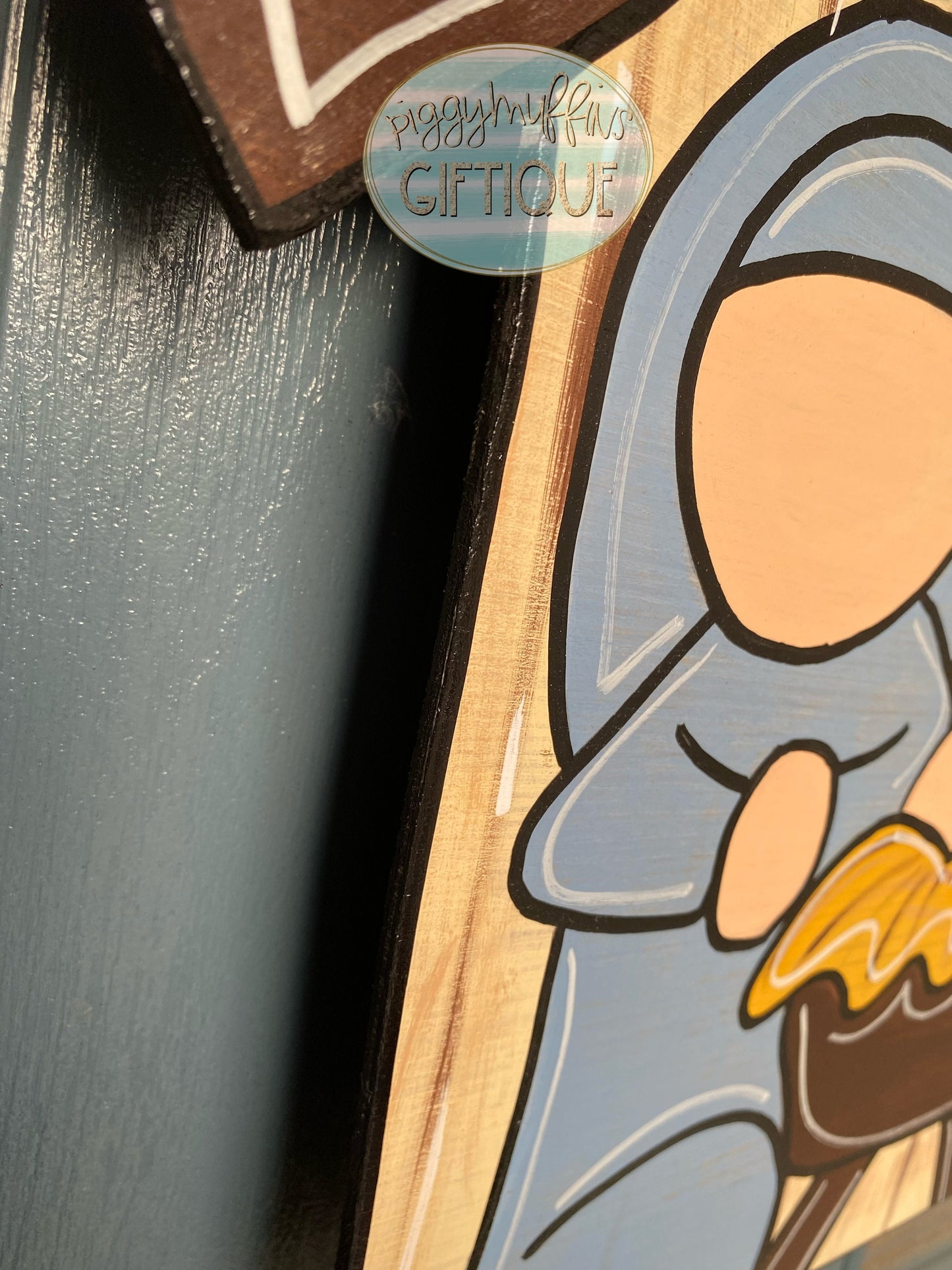 Nativity Door Hanger: Hand-Painted Christmas Wreath