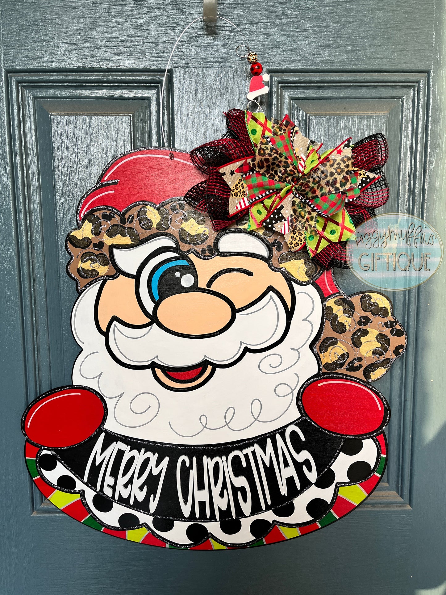 Christmas Door Hanger | Santa Clause Merry Christmas Door Hanger | Santa Door Hanger | Merry Christmas | ChristmasWreath | Santa Wreath