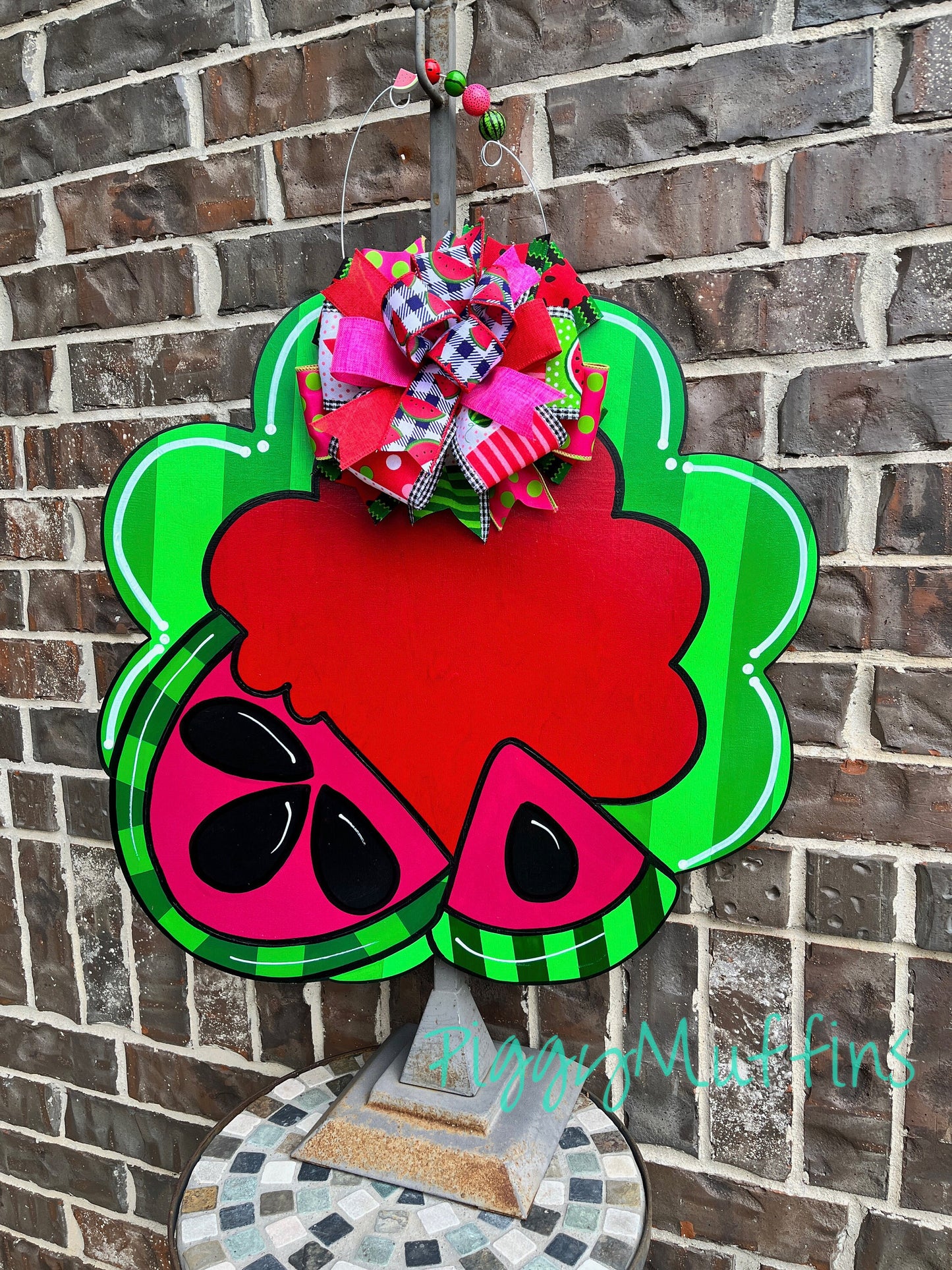 Watermelon Door Hanger - Summer Door Hanger - Watermelon Door Round Hanger