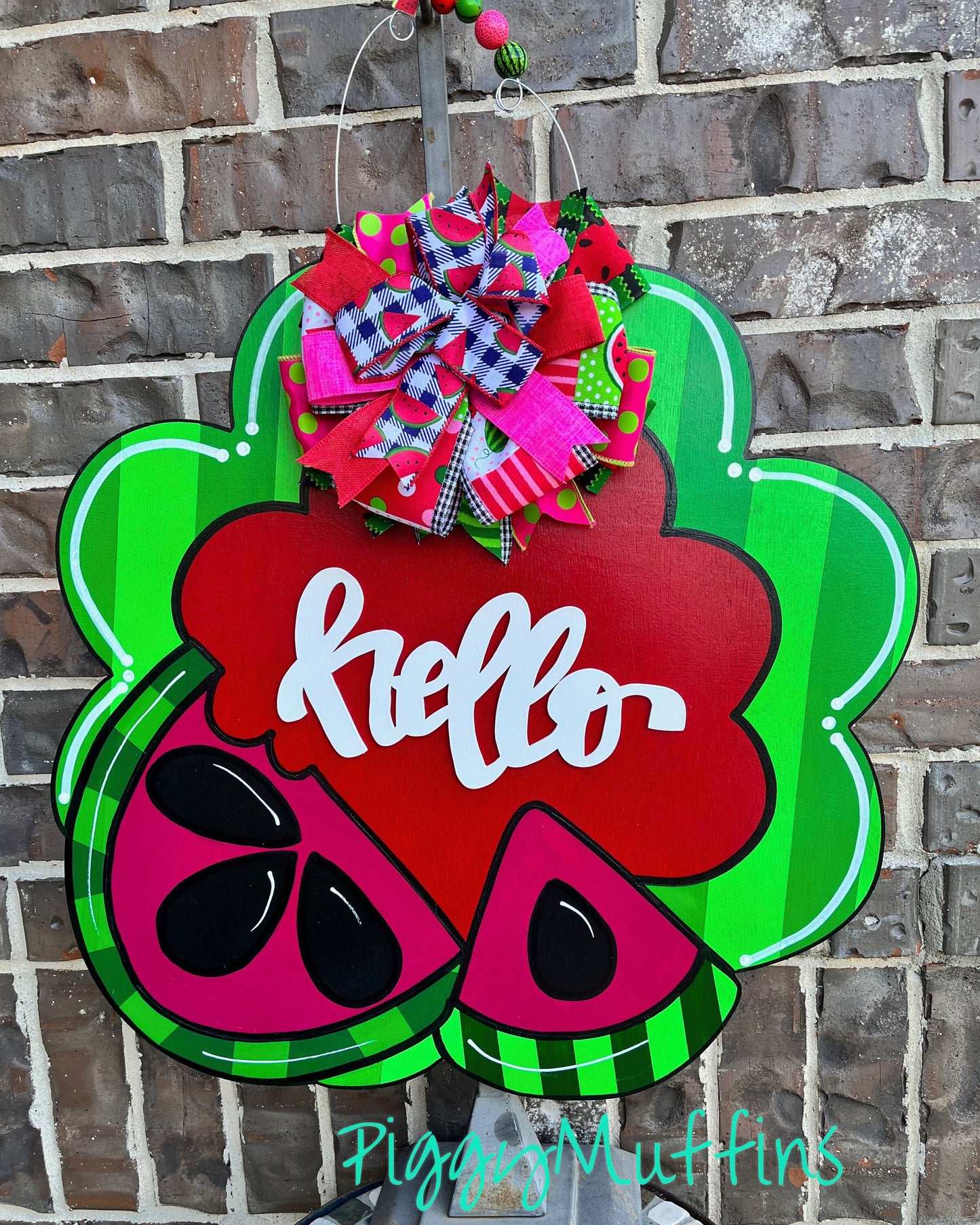 Watermelon Door Hanger - Summer Door Hanger - Watermelon Door Round Hanger