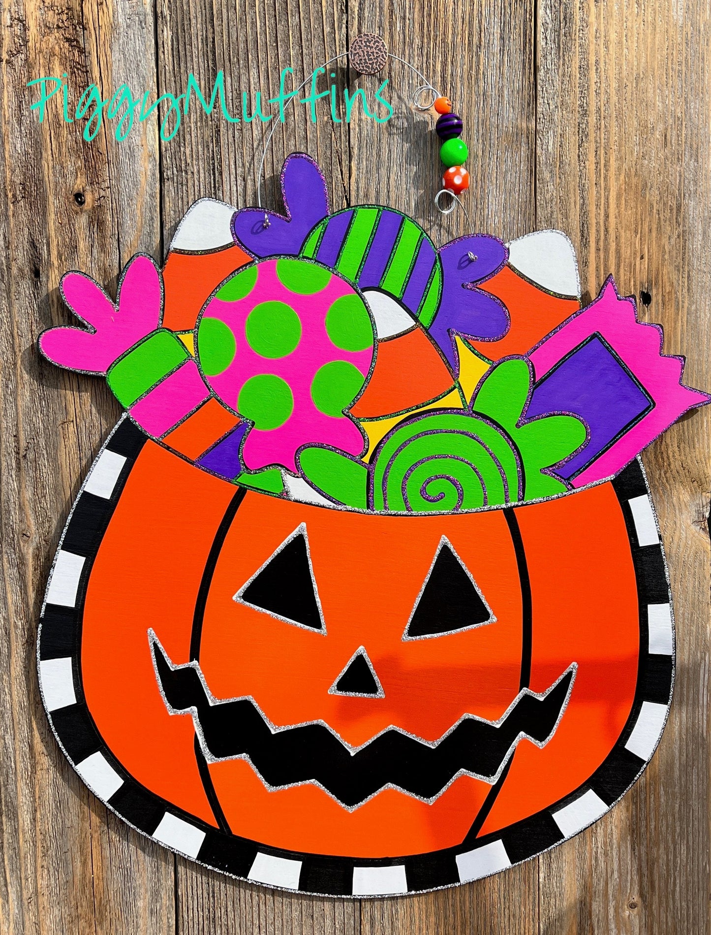 Halloween Door Hanger | Cute Whimsical Halloween Jack o LanternDoor Hanger | Halloween Wreath | Trick or Treat Wreath