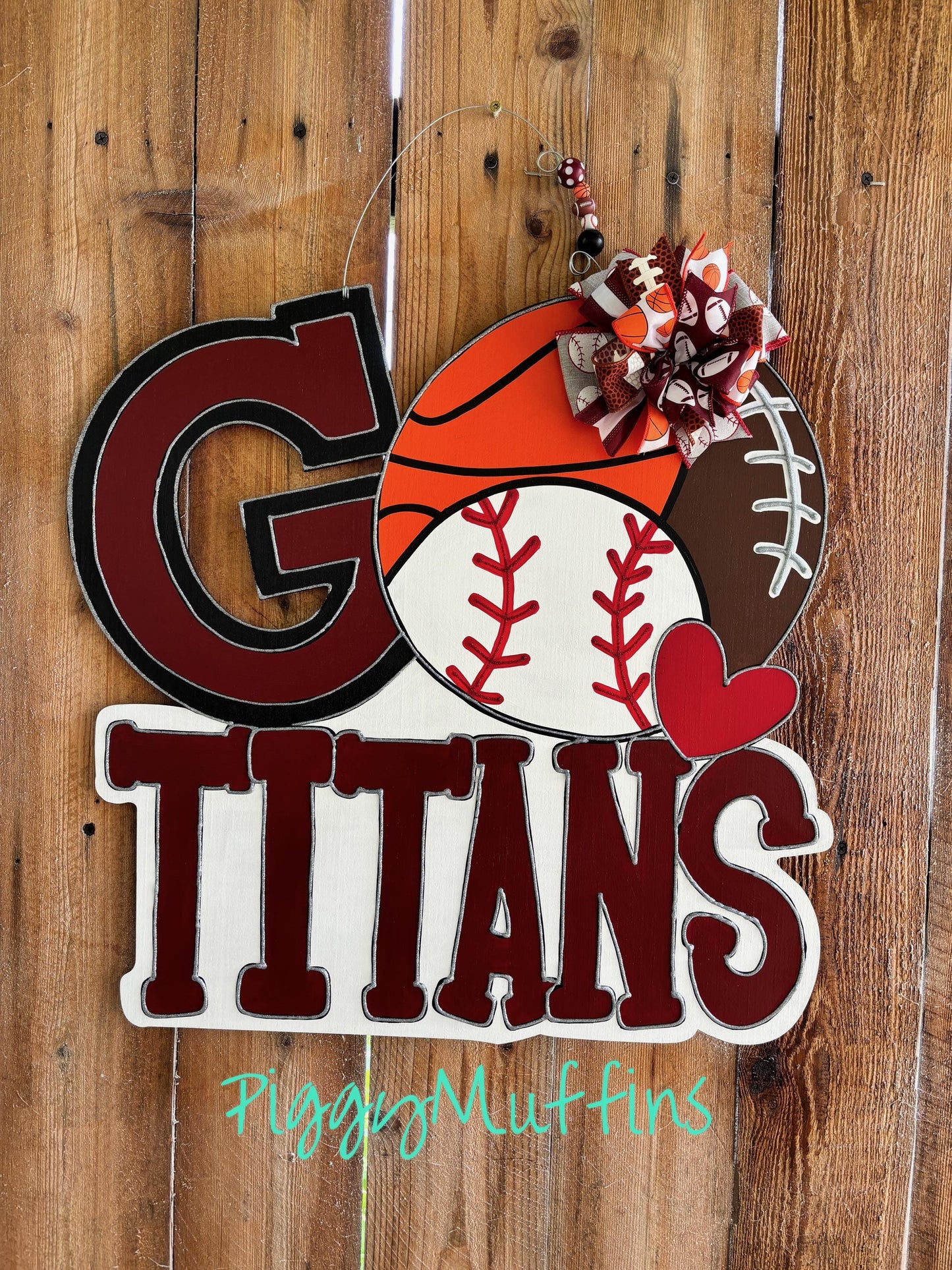 Customizable Sports Team Door Hanger: Baseball, Softball, Volleyball, Golf, Tennis