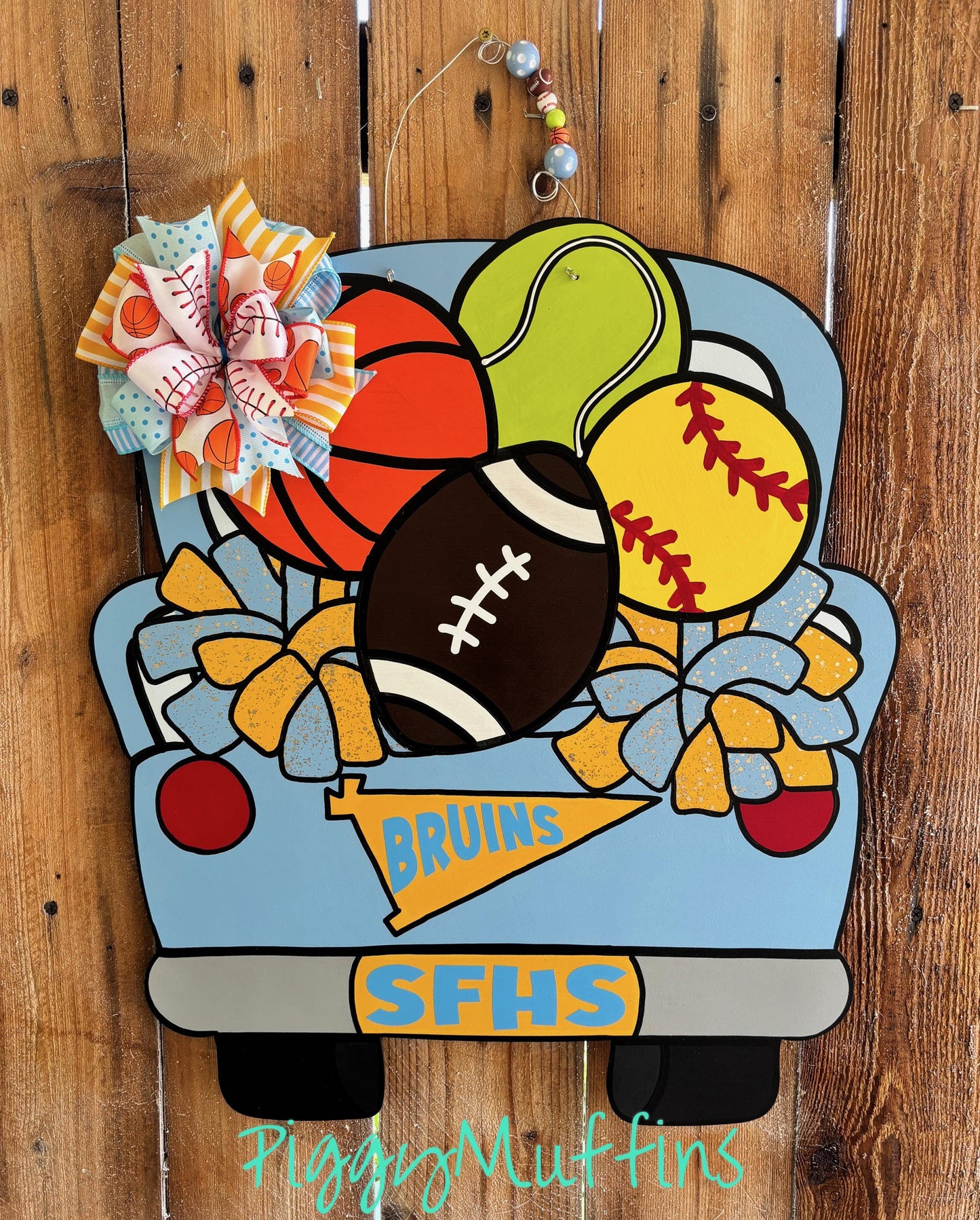 Customizable Sports Team Door Hanger: Baseball, Softball, Golf, Tennis