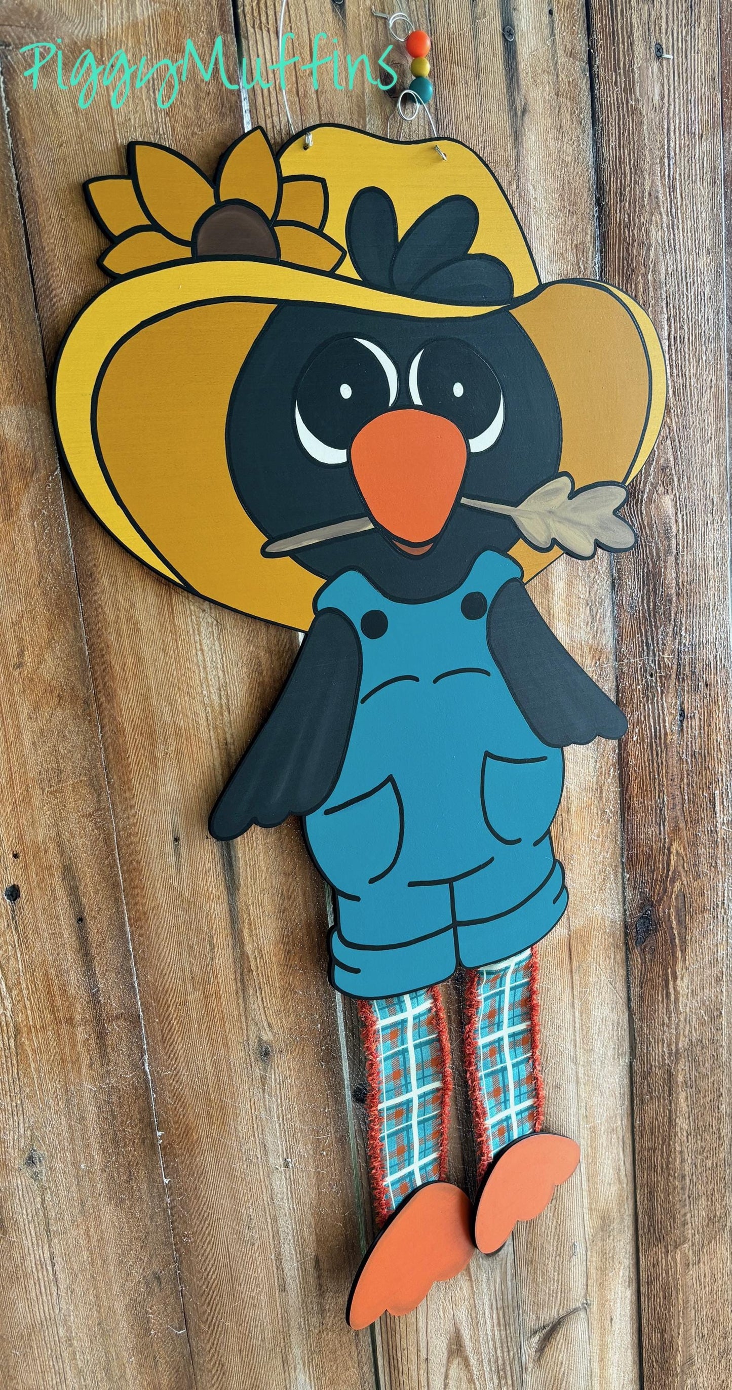 Fall Door Hanger | Crow Door Hanger | Thanksgiving Door Hanger| Fall Wreath | Thanksgiving Fall Crow | PiggyMuffins