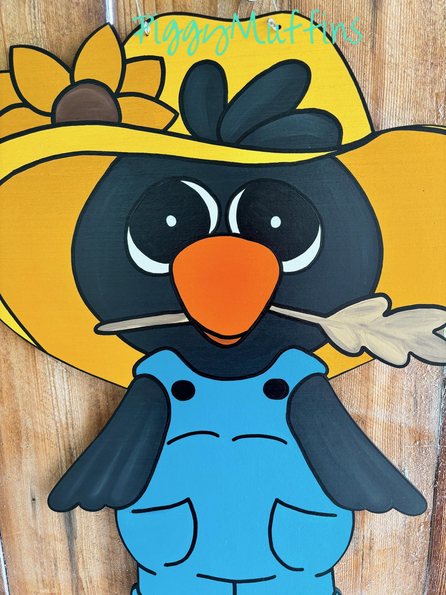 Fall Door Hanger | Crow Door Hanger | Thanksgiving Door Hanger| Fall Wreath | Thanksgiving Fall Crow | PiggyMuffins