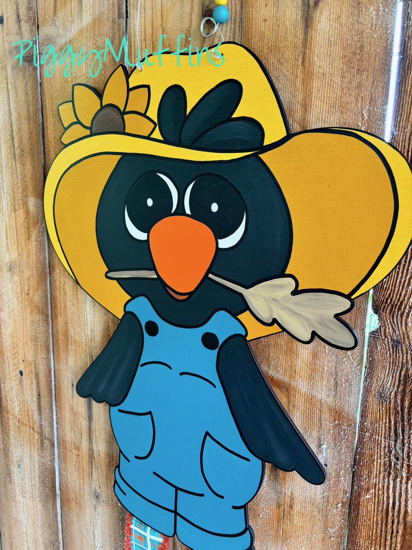 Fall Door Hanger | Crow Door Hanger | Thanksgiving Door Hanger| Fall Wreath | Thanksgiving Fall Crow | PiggyMuffins