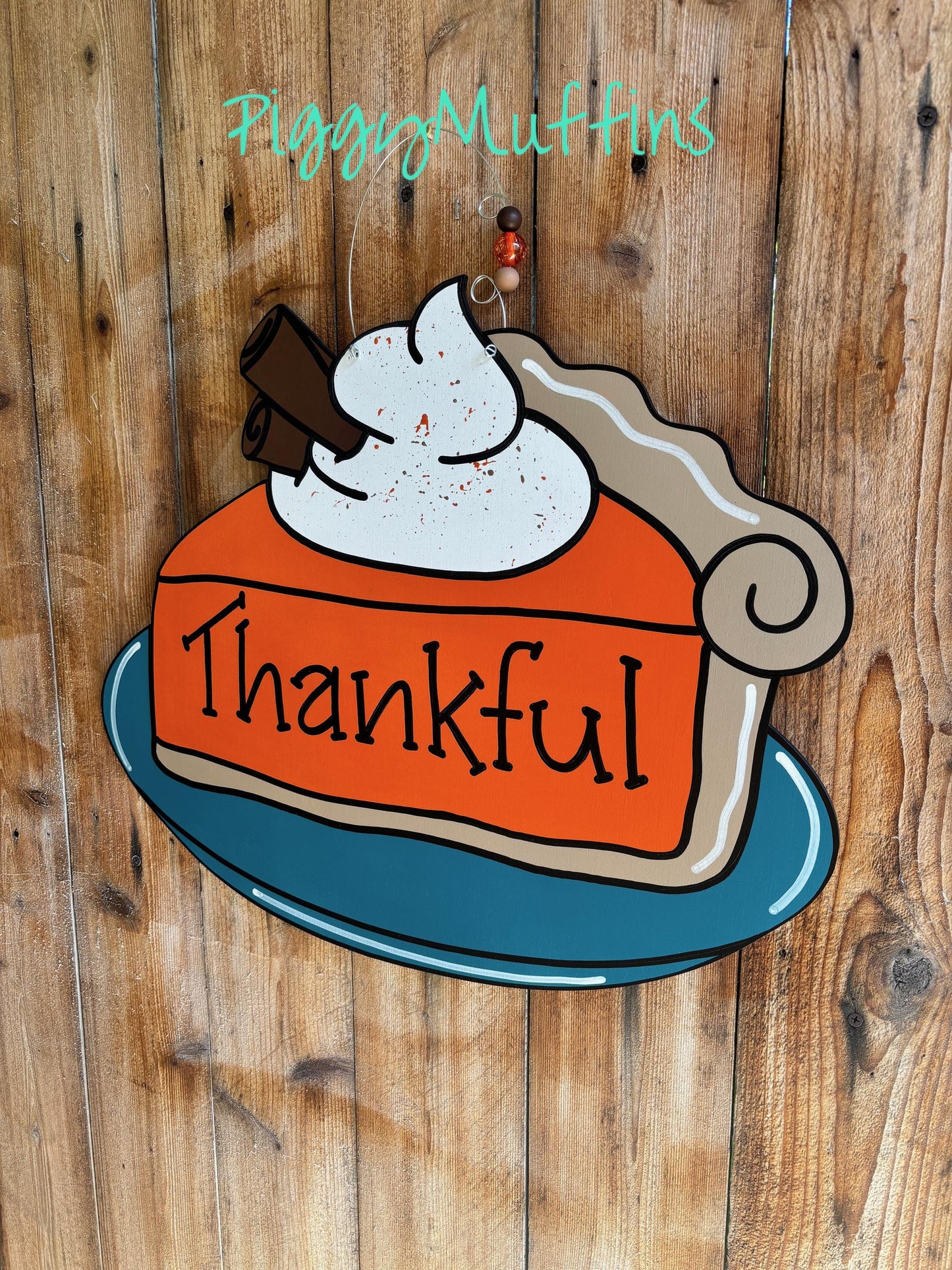 Thanksgiving Door Hanger | Fall Door Hanger | Thanksgiving Wreath | Pumpkin Pie Hanger | PiggyMuffins | Door Hanger | Pumpkin Door Hanger