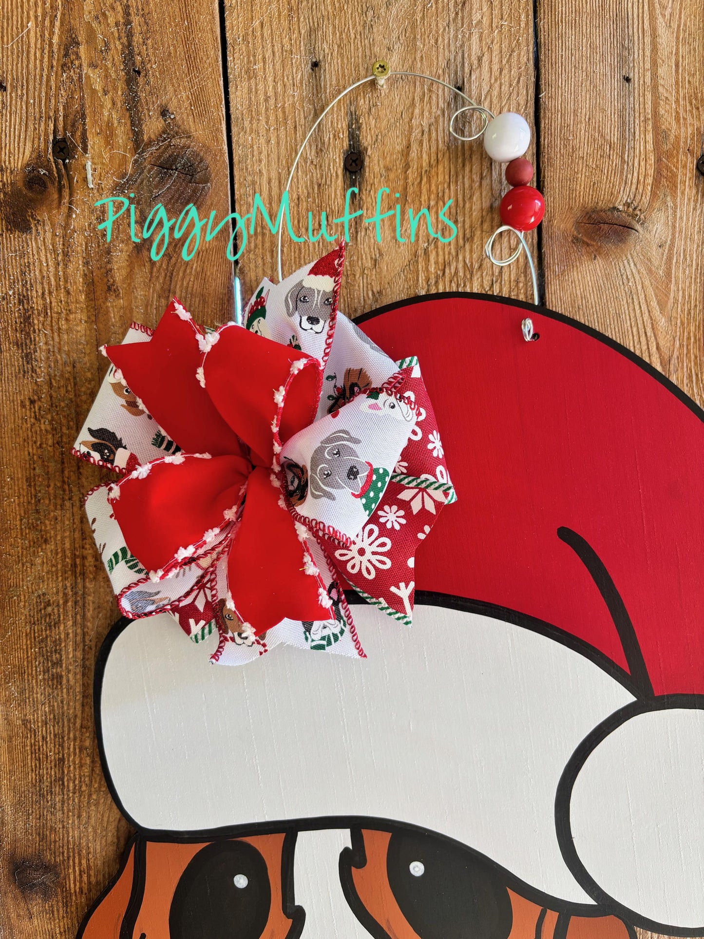 Basset Hound Door Hanger | Christmas Door Hanger | Basset Hound Christmas Wreath | Christmas Wreath | PiggyMuffins | Basset Hound Gift