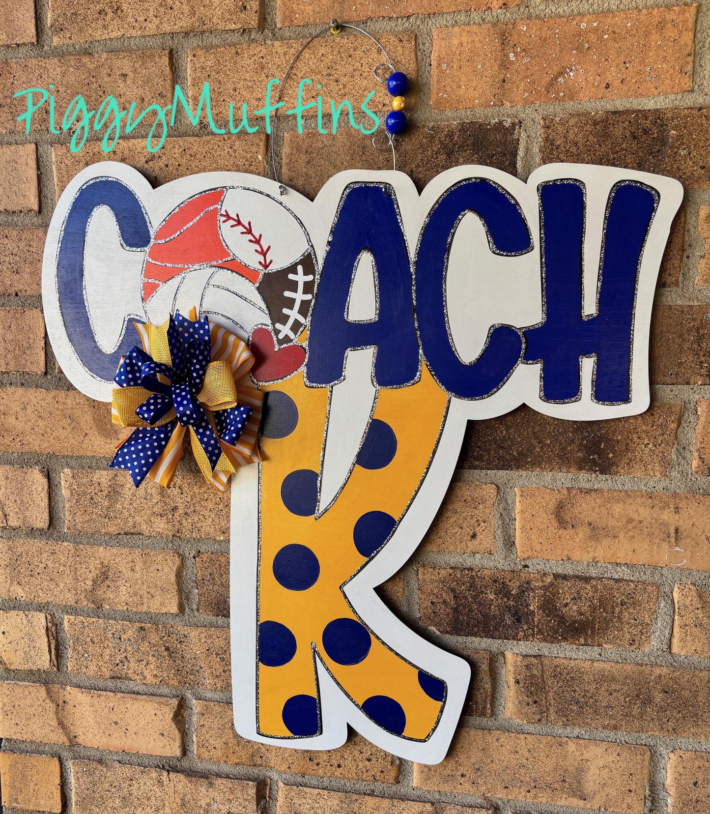 CUSTOMIZABLE COACH Door Hanger - Baseball Door Hanger - Sports Door Hanger - Volleyball Door Hanger -Basketball Door Hanger