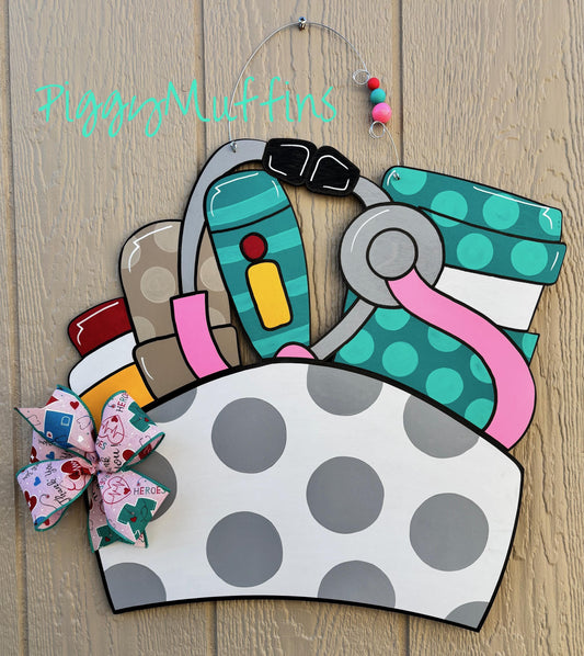 Healthcare Worker Door Hanger: Hand-Painted Appreciation Gift