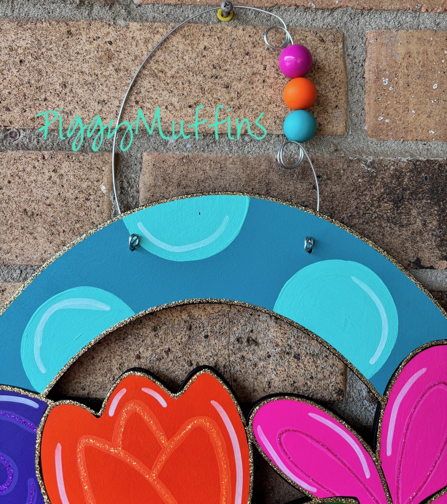 SHIPS TODAY! Flower Basket Door Hanger | Flower Door Hanger| Flower Wreath | Spring Door Hanger| Spring Wreath | PiggyMuffins | Spring Decor