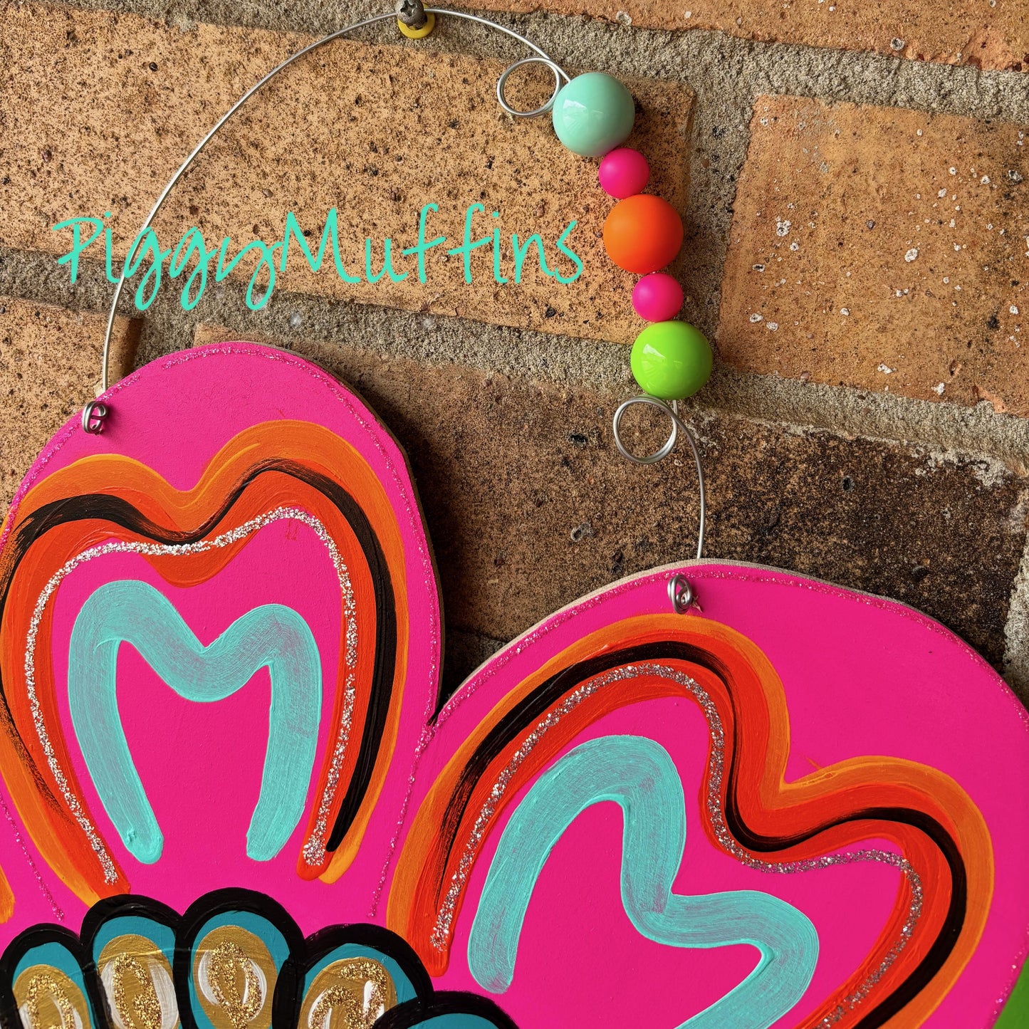 SHIPS TODAY! Flower Door Hanger | Bright Flower Door Hanger| Flower Wreath | Spring Door Hanger| Spring Wreath | PiggyMuffins | Spring Decor
