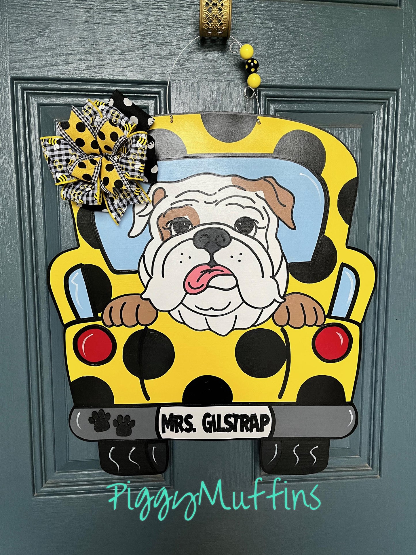 DIGITAL FILE jpeg and svg English Bulldog in Truck TEMPLATE