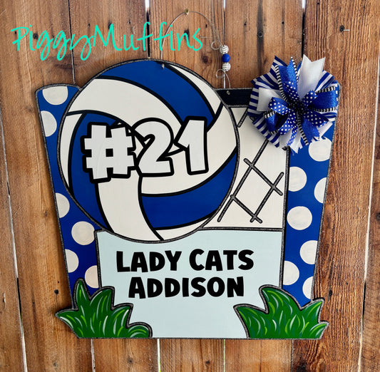 Volleyball Door Hanger - Custom Volleyball Door Hanger - Sports Door Hanger - Volleyball Wreath - Sports Wreath - Door Hanger - PiggyMuffins