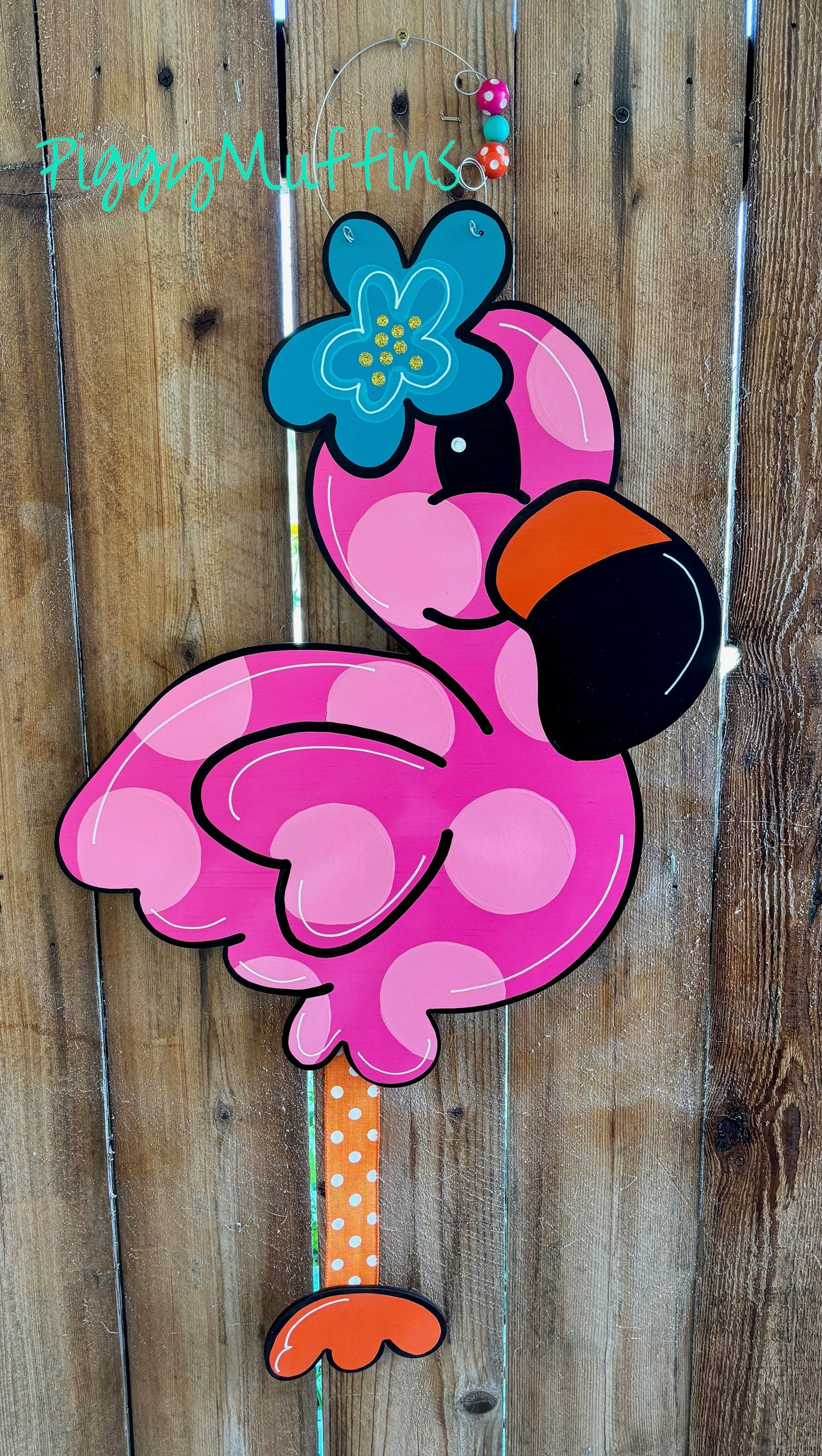 Flamingo Door Hanger - Summer Door Hanger - Beach Door Hanger - Flamingo Wreath - Summer Wreath - Piggymuffins