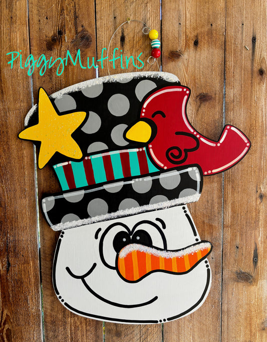 Christmas Door Hanger | Snowman Door Hanger | Snowman Wreath | Christmas Wreath | Christmas Door Decoration