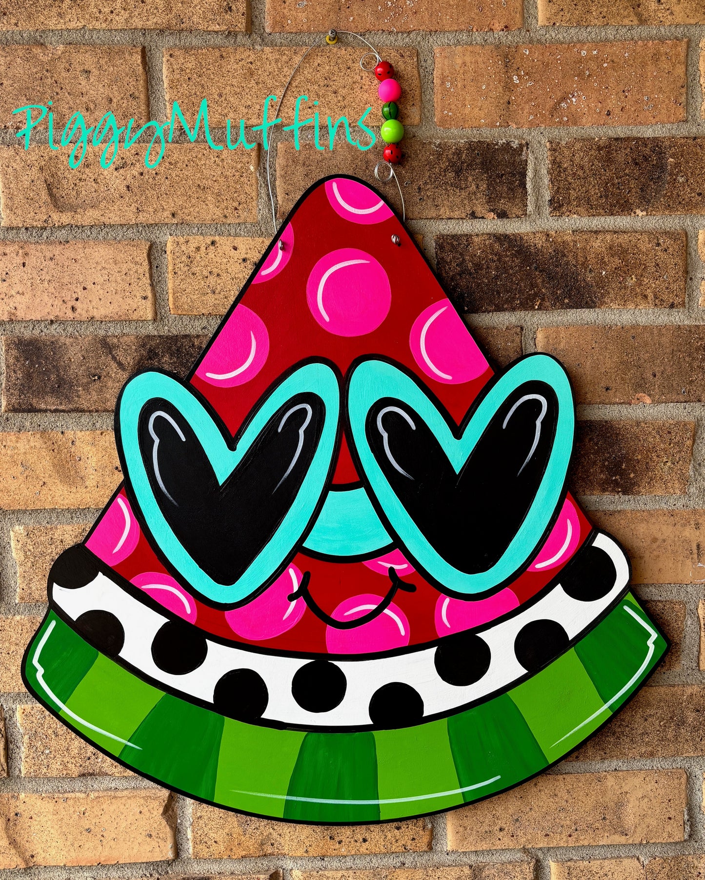 Watermelon Door Hanger: Whimsical Summer Sign, Acrylic Paint