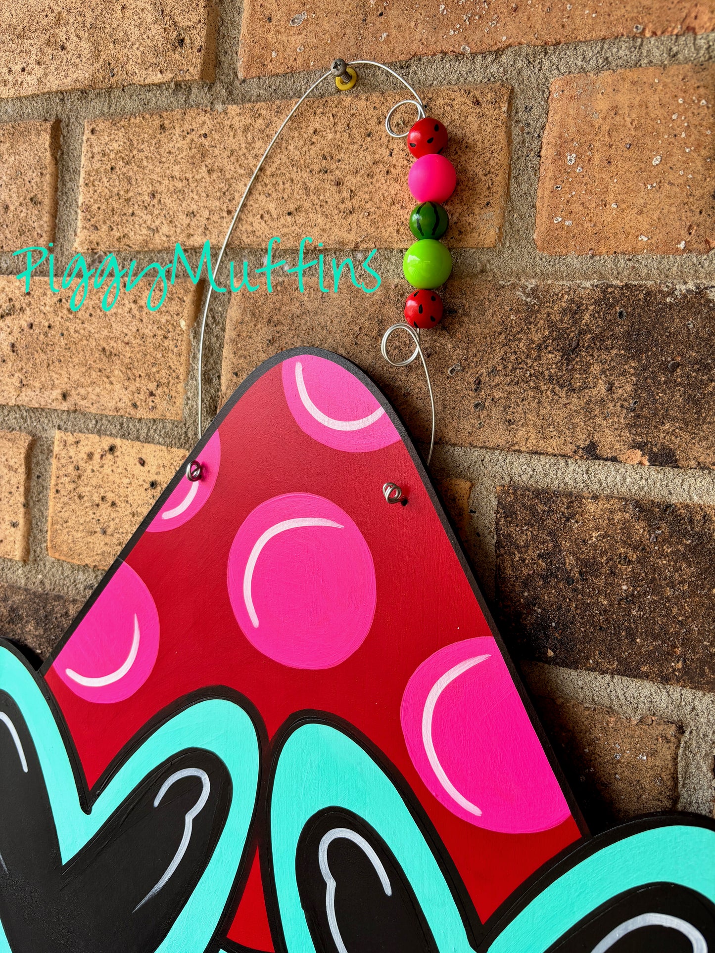 Watermelon Door Hanger: Whimsical Summer Sign, Acrylic Paint
