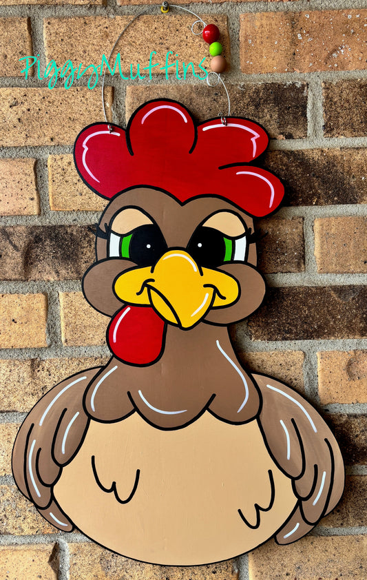 SHIPS TODAY! Chicken Door Hanger | Welcome to Our Coop Door Hanger| Chicken Wreath | All Occasion Door Hanger|  PiggyMuffins |