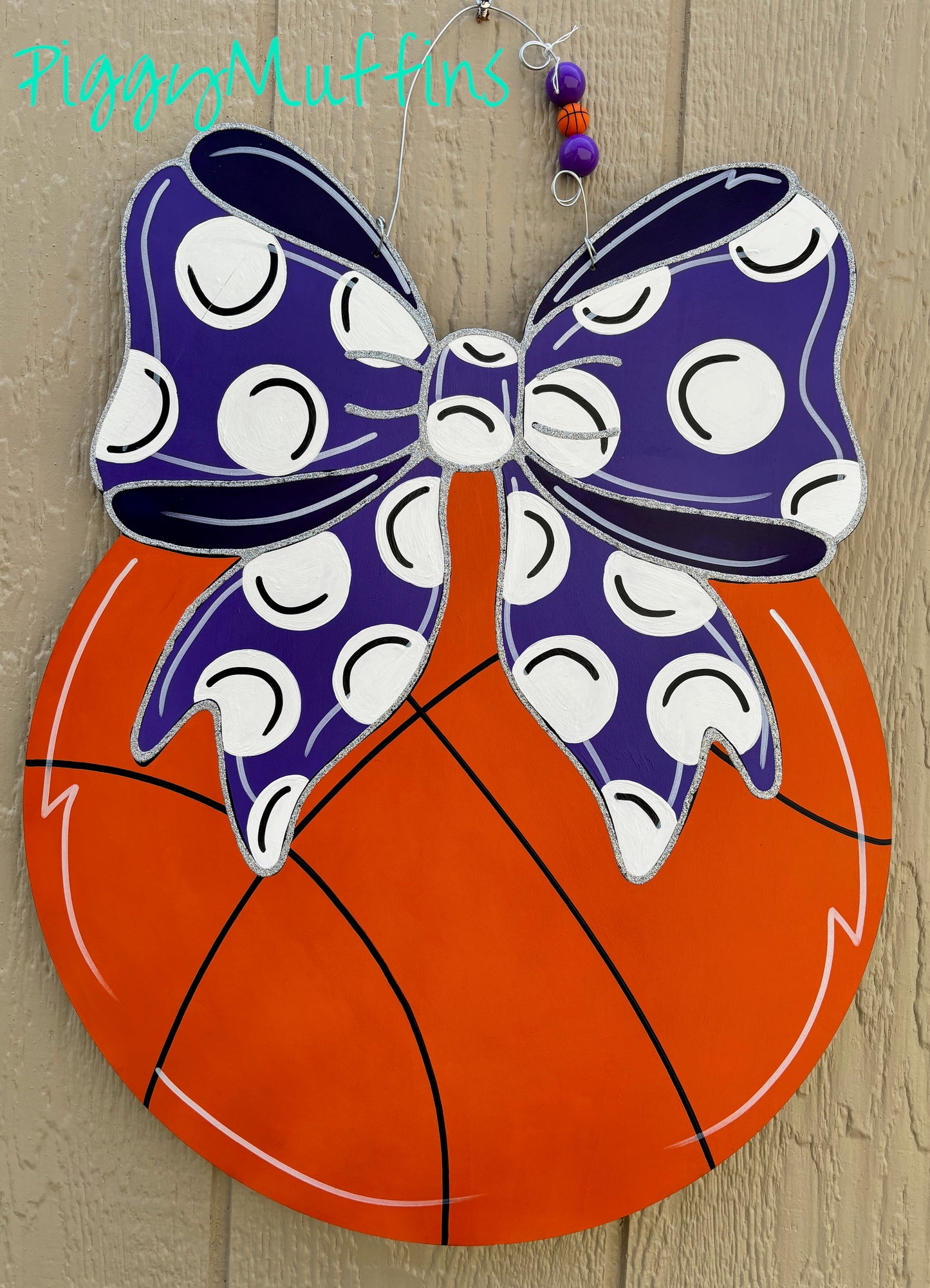 Basketball Door Hanger - Custom Basketball Door Hanger - Sports Door Hanger - Basketball Wreath - Sports Wreath - Door Hanger - PiggyMuffins