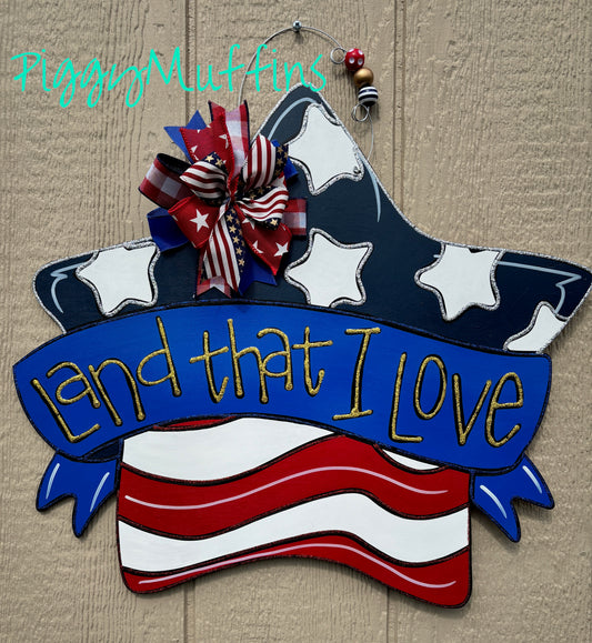 4th of July Door Hanger | Memorial Day Door Hanger | Red White and Blue Door Hanger | Patriotic America Door Hanger | Door Hanger