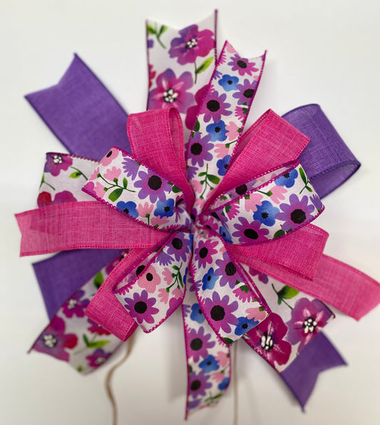 Spring Wreath Bow, Easter Wreath Bow, Spring Lantern Bow, Easter Basket Bow, Spring Bow for Wreath, Spring Door Hanger Bow, Spring Porch Bow