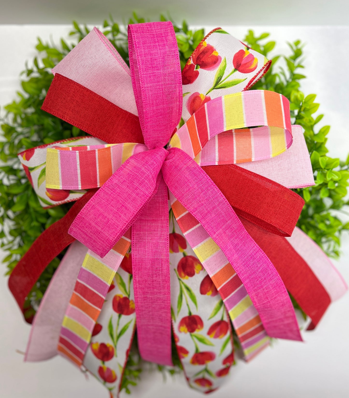 Spring Wreath Bow, Easter Wreath Bow, Spring Lantern Bow, Easter Basket Bow, Spring Bow for Wreath, Spring Door Hanger Bow, Spring Porch Bow
