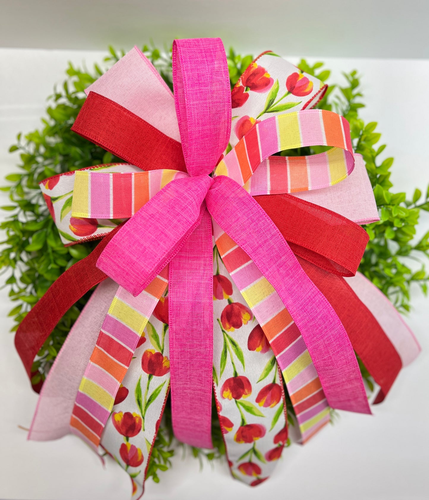 Spring Wreath Bow, Easter Wreath Bow, Spring Lantern Bow, Easter Basket Bow, Spring Bow for Wreath, Spring Door Hanger Bow, Spring Porch Bow