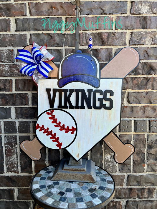 Handmade Baseball/Softball Door Hanger: Sports Team Sign