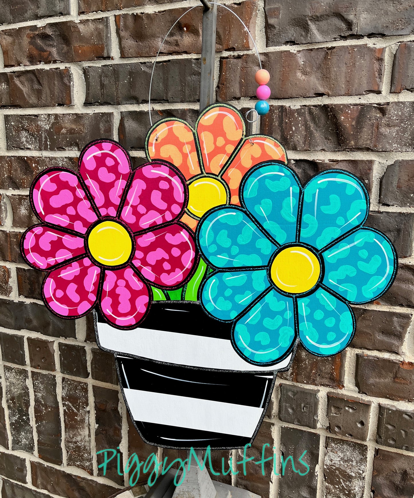 Spring door hanger | Flower Door Hanger | Spring Flowers Door Hanger | Easter Door Hanger | Door Hanger | Piggymuffins