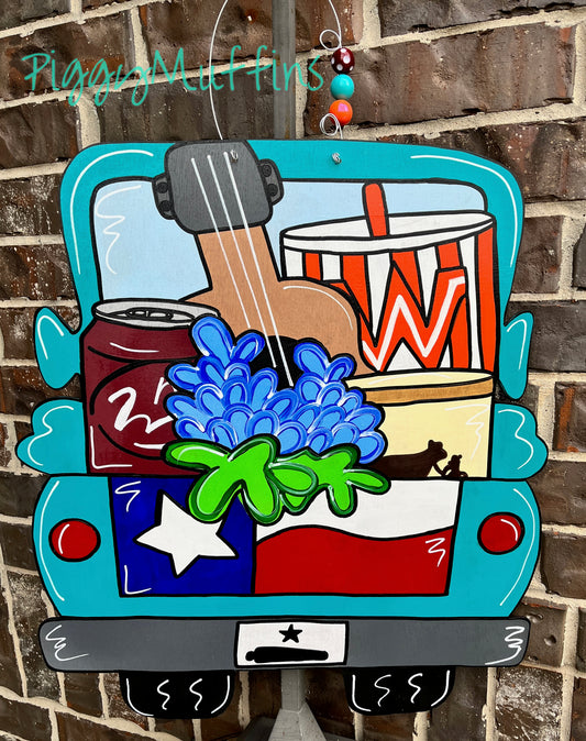 Texas Door Hanger - Texas Truck Door Hanger - Texas Theme Door Hanger