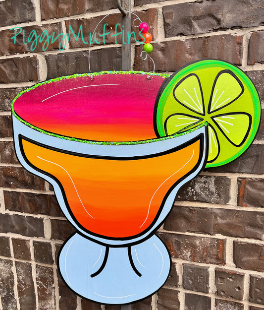 Margarita Door Hanger - Cocktail Door Hanger - Summer Door Hanger -  Door Hanger - Cocktail Patio Sign
