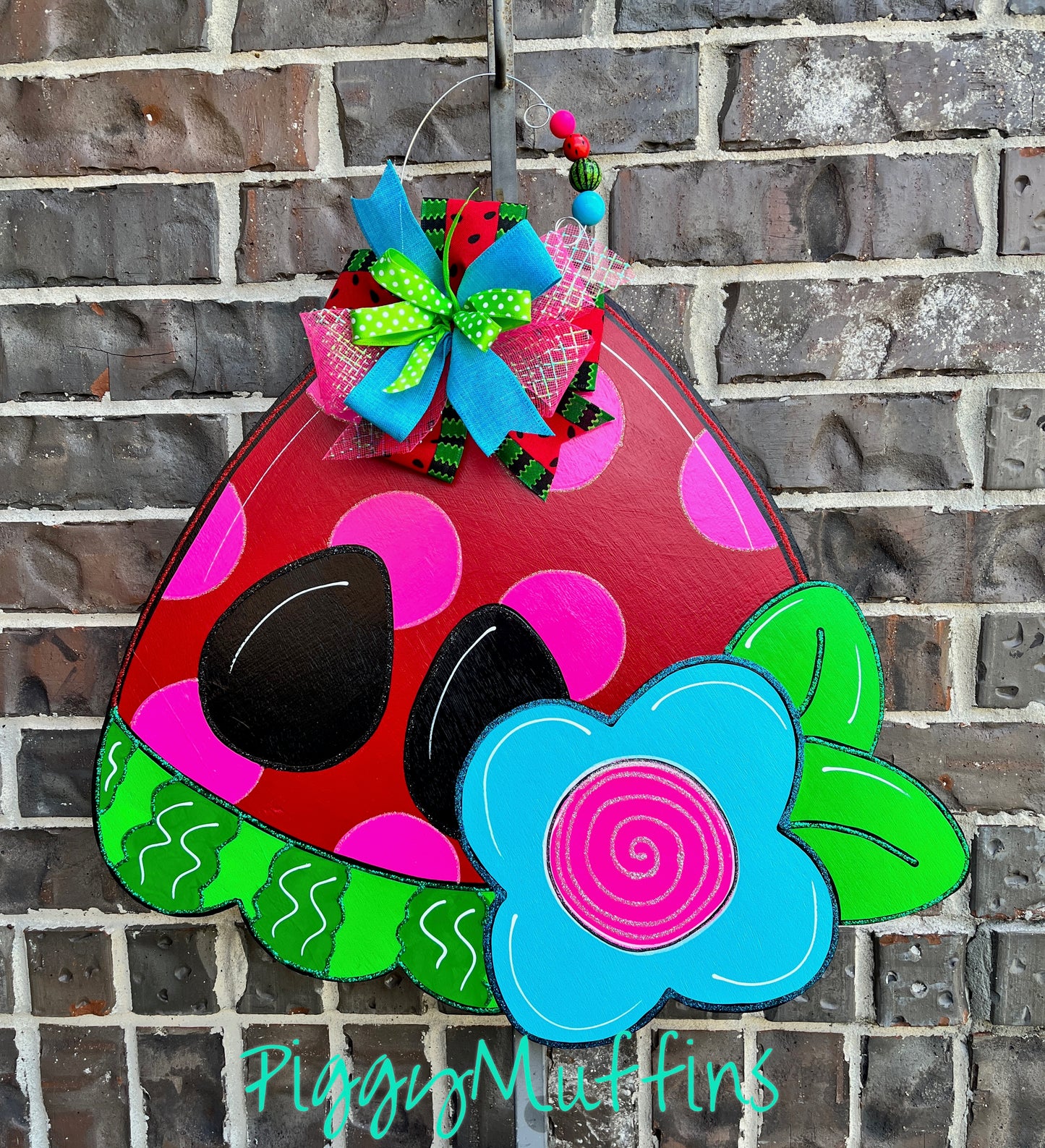 Watermelon Door Hanger | Summer Door Hanger | Watermelon Wreath | Watermelon Sign | Summer Wreath | Summer Sign | PiggyMuffins