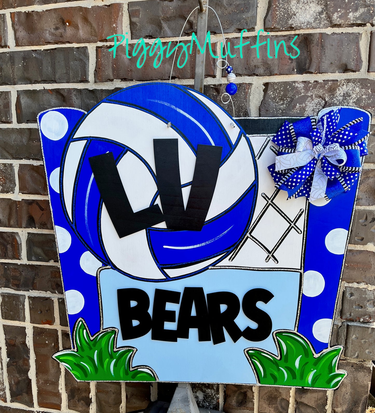 Volleyball Door Hanger - Custom Volleyball Door Hanger - Sports Door Hanger - Volleyball Wreath - Sports Wreath - Door Hanger - PiggyMuffins