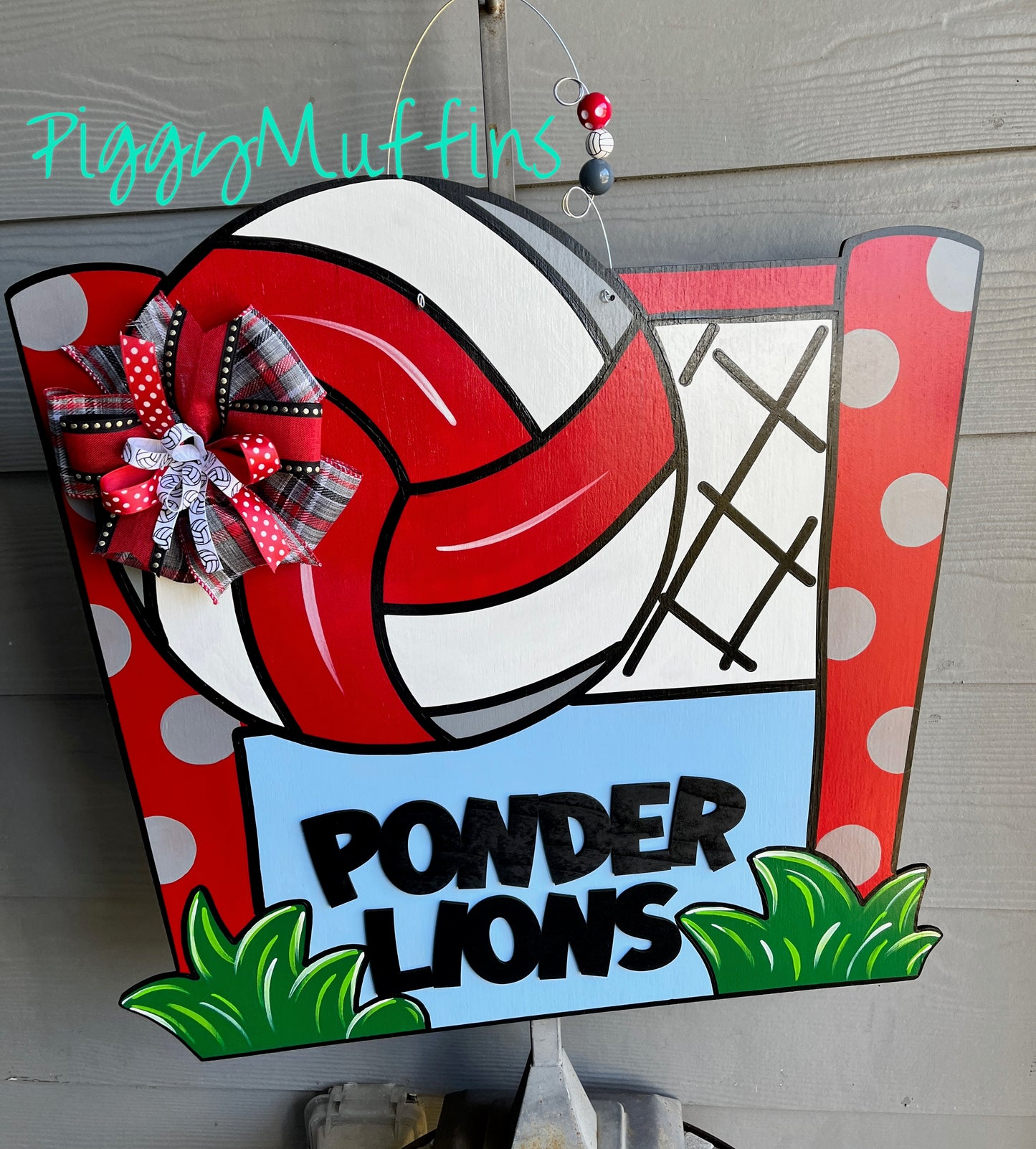 Volleyball Door Hanger - Custom Volleyball Door Hanger - Sports Door Hanger - Volleyball Wreath - Sports Wreath - Door Hanger - PiggyMuffins