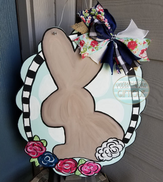 Bunny Door Hanger | Rustic Easter Door Hanger | Spring Door Hanger | Door Hanger