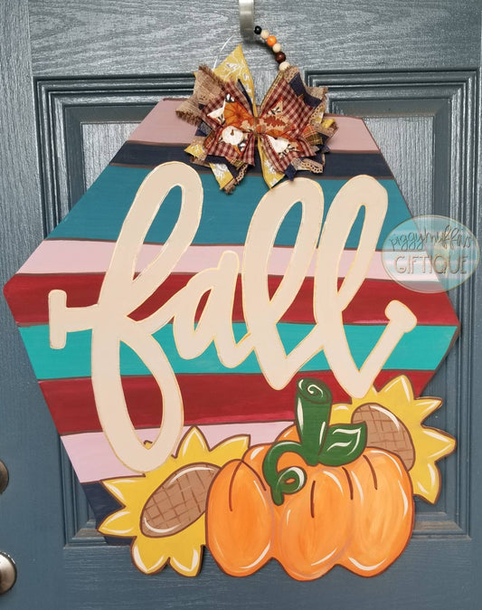 Fall Door Hanger | Gorgeous fall seasonal door hanger | Fall wreath | Fall pumpkin door hanger | fall pumpkin wreath | Door Hanger