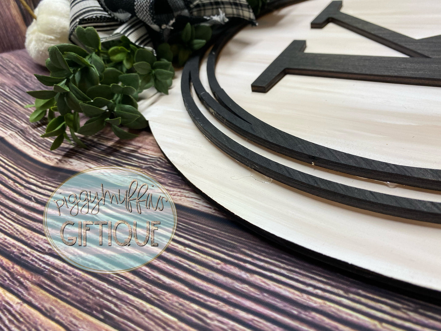 Fall Door Hanger | Fall Pumpkin - Farmhouse - Custom Monogram - Personalized - DOOR HANGER