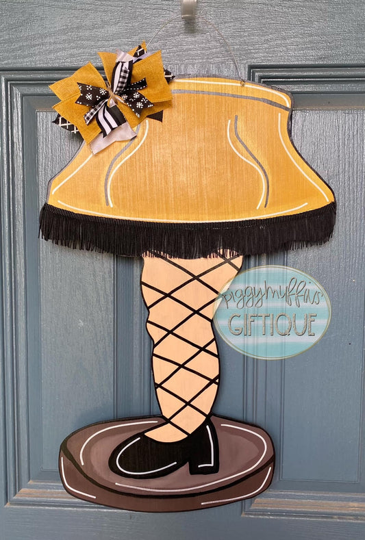 Leg Lamp Christmas door hanger | Christmas Story Inspired Door Hanger| Christmas Door Hanger | Door Hanger