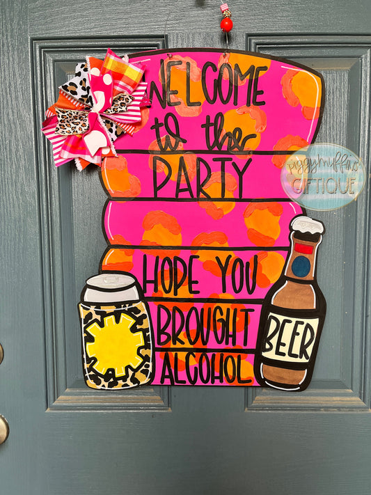 Summer Door Hanger | Welcome to the Party Door Hanger | Pool Float Door Hanger | Pool Theme Door Hanger | Pool Door Hanger | Door Hanger