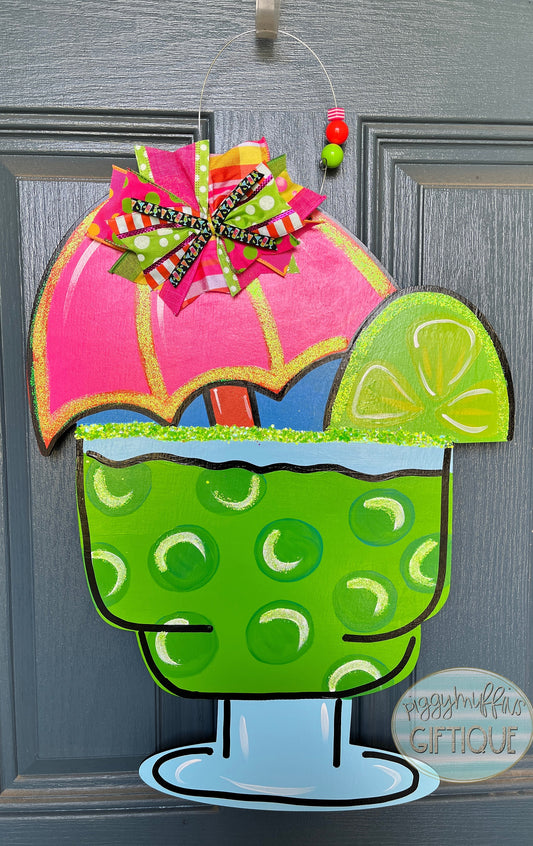 Summer Door Hanger - Margarita Door Hanger - Cocktail Door Hanger - Summer Door Hanger - Colorful Whimsical Door Hanger