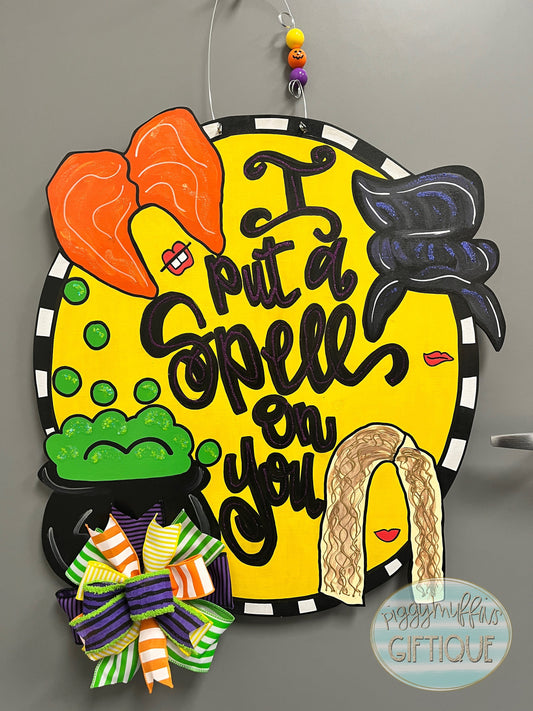 Halloween Door Hanger | Halloween Witch Sisters Door Hanger | I put a spell on you | Sanderson Sisters | Fall Door Hanger | Door Hanger