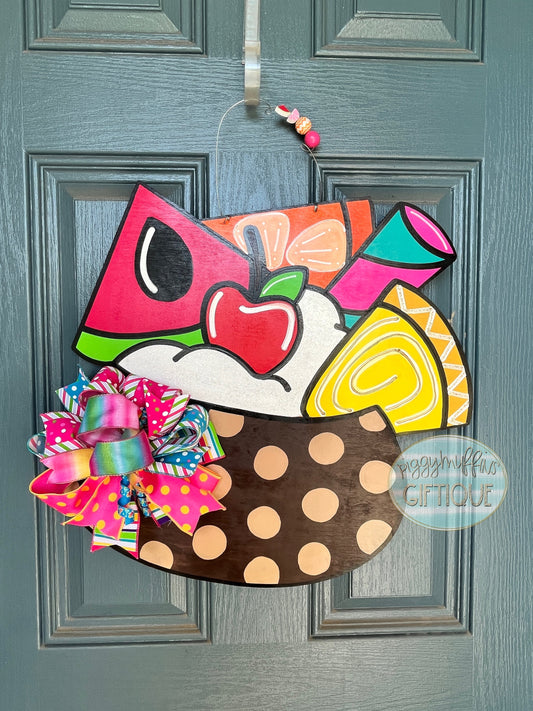 Summer Door Hanger | Cocktail Door Hanger | Colorful Whimsical Door Hanger |  Door Hanger