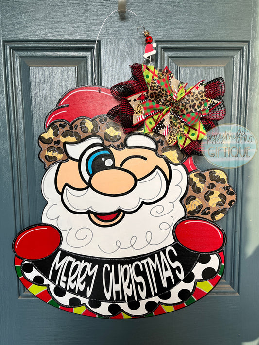 Christmas Door Hanger | Santa Clause Merry Christmas Door Hanger | Santa Door Hanger | Merry Christmas | ChristmasWreath | Santa Wreath