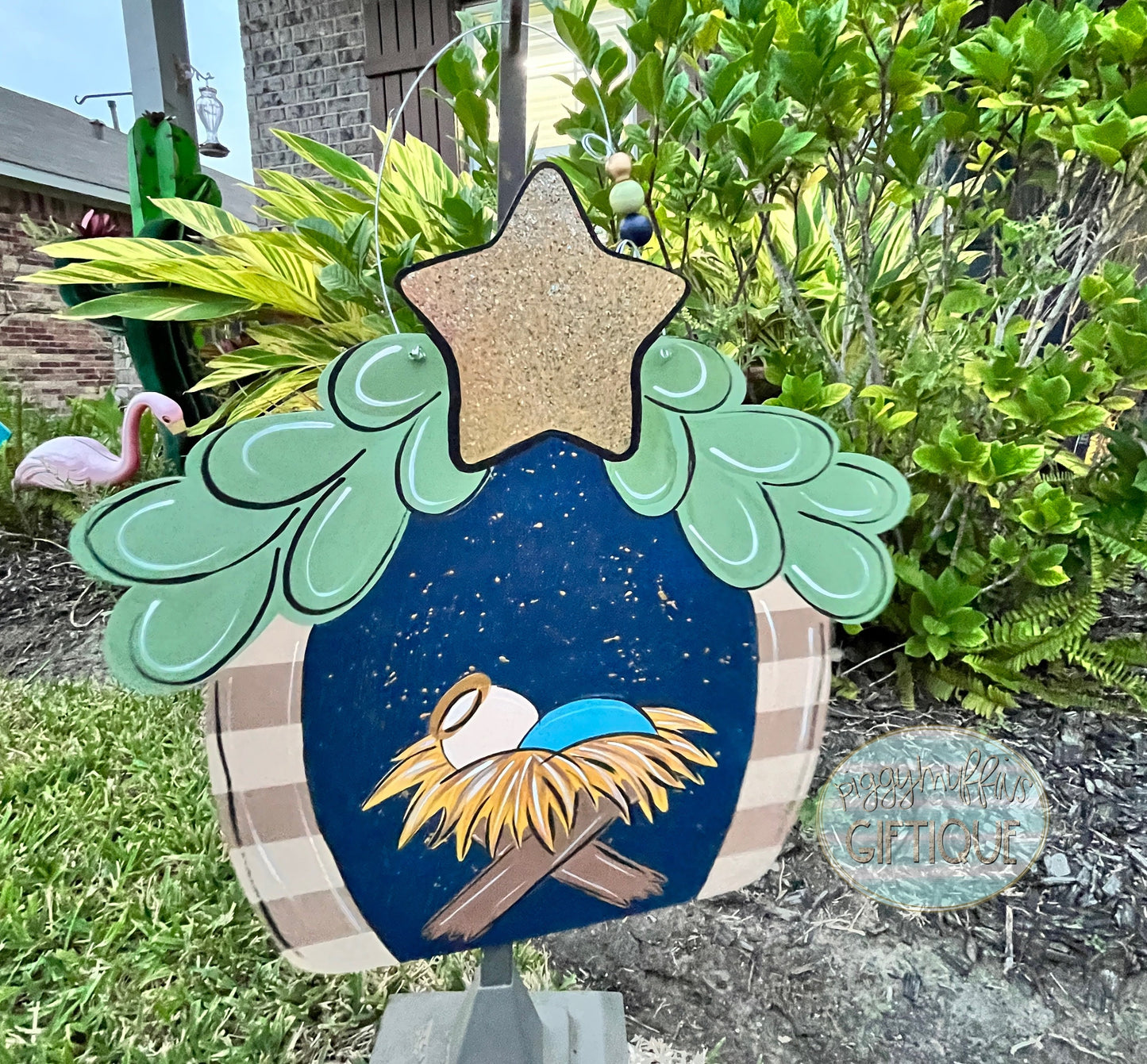 Nativity Door Hanger | Baby Jesus door hanger | Christmas Manger Door Hanger | Oh Holy Night | PiggyMuffins | Manger Wreath| Nativity Wreath