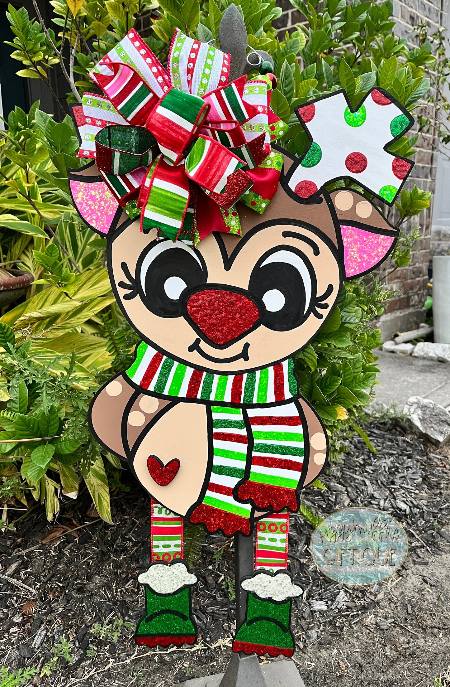 Christmas Door Hanger | Reindeer Door Hanger | Reindeer Wreath | Christmas Wreath | Christmas Door Decoration